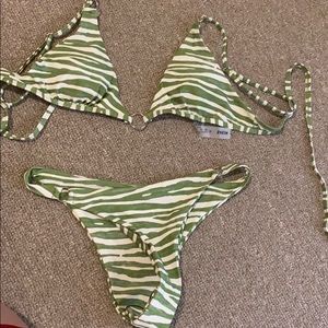 Green zebra print bikini